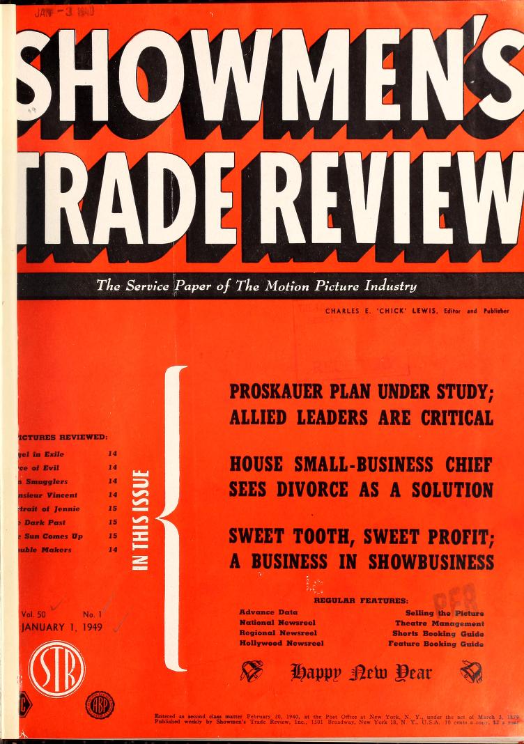 SHOWMENS TRADE REVIEW magazine side cover 1 January 1949