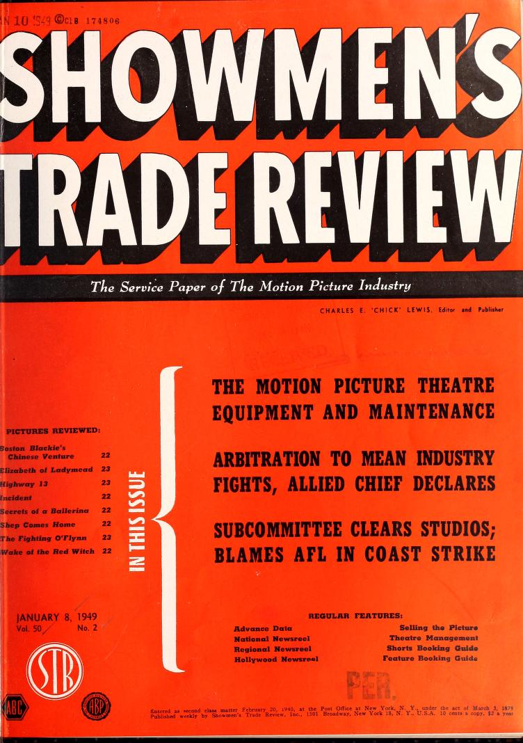 SHOWMENS TRADE REVIEW magazine side cover 8 January 1949