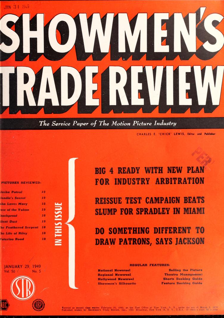 SHOWMENS TRADE REVIEW magazine side cover 29 January 1949