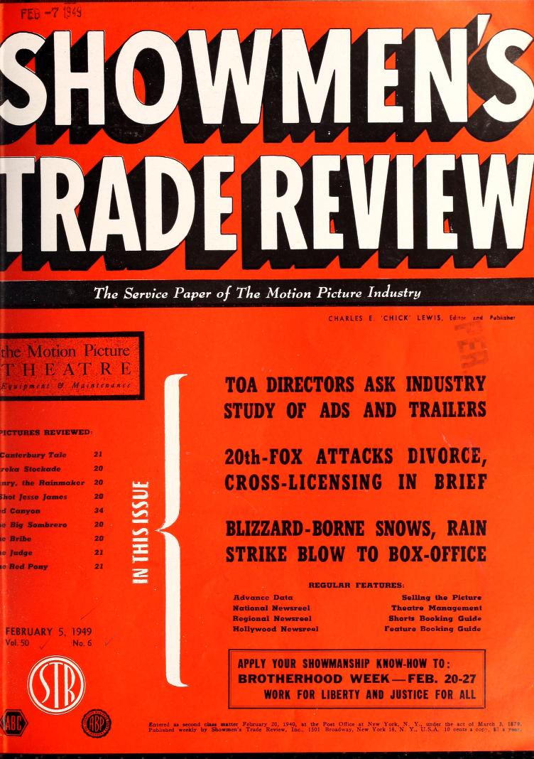 SHOWMENS TRADE REVIEW magazine side cover 5 February 1949