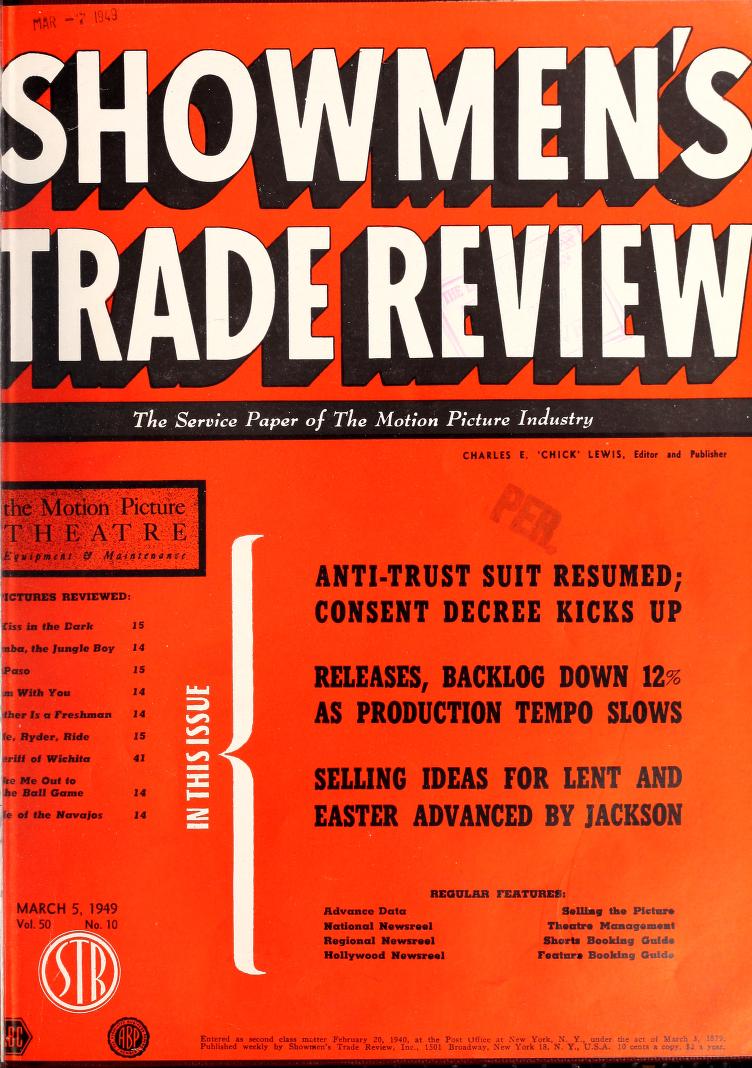 SHOWMENS TRADE REVIEW magazine side cover 5 March 1949