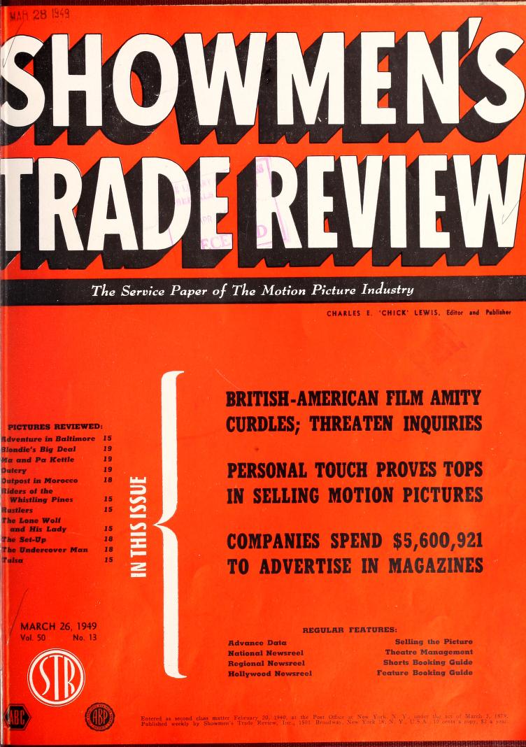 SHOWMENS TRADE REVIEW magazine side cover 26 March 1949
