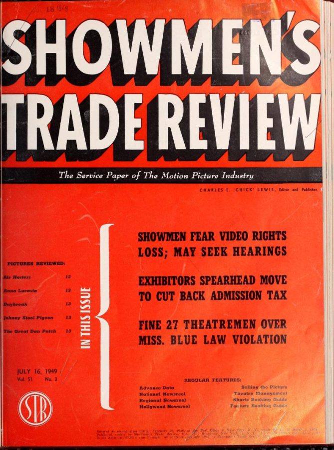 SHOWMENS TRADE REVIEW magazine side cover 16 July 1949