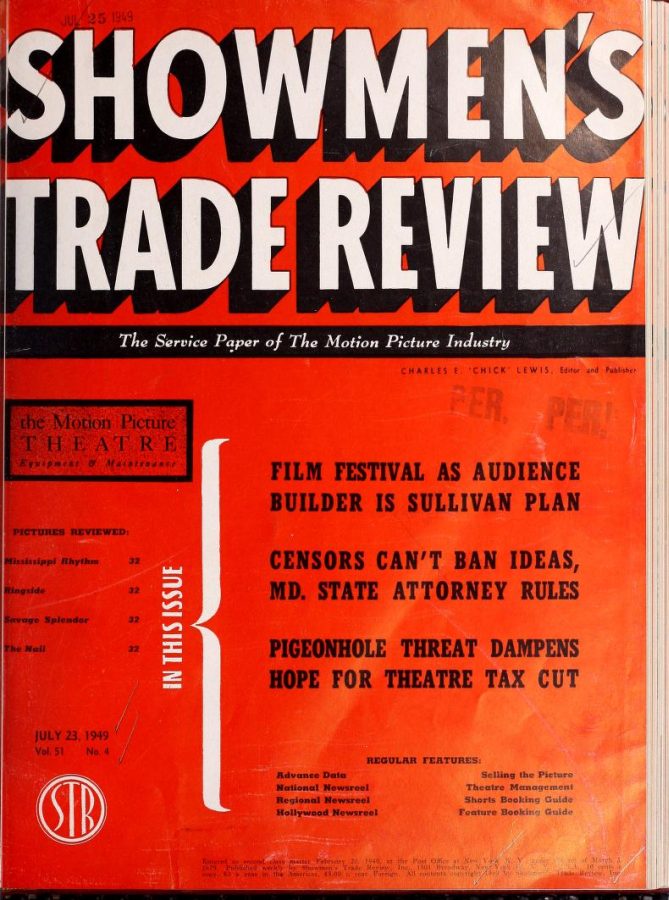 SHOWMENS TRADE REVIEW magazine side cover 23 July 1949