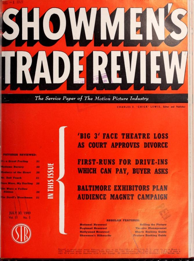 SHOWMENS TRADE REVIEW magazine side cover 30 July 1949