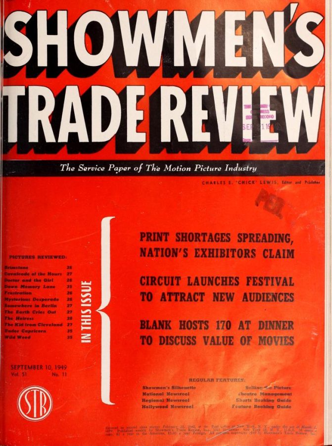 SHOWMENS TRADE REVIEW magazine side cover 10 September 1949