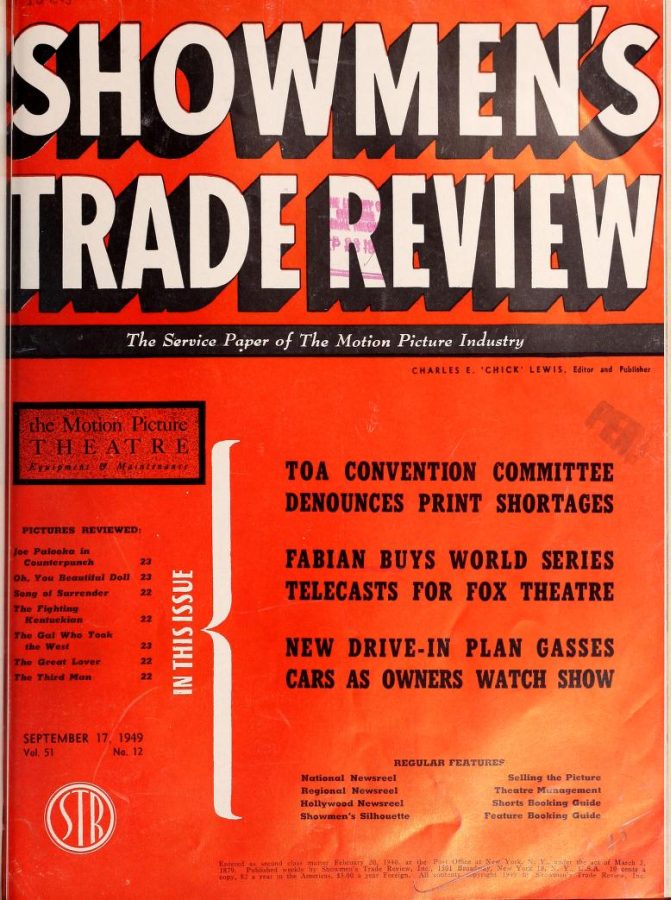 SHOWMENS TRADE REVIEW magazine side cover 17 September 1949