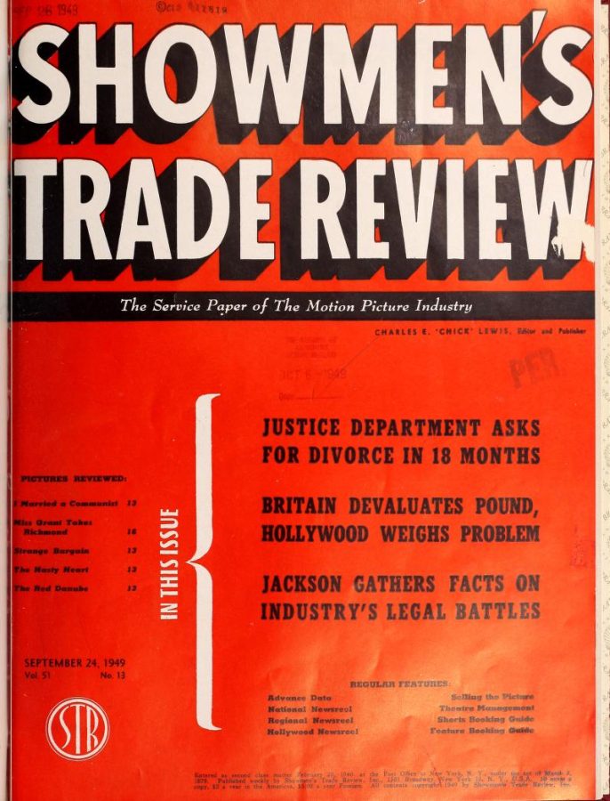 SHOWMENS TRADE REVIEW magazine side cover 24 September 1949