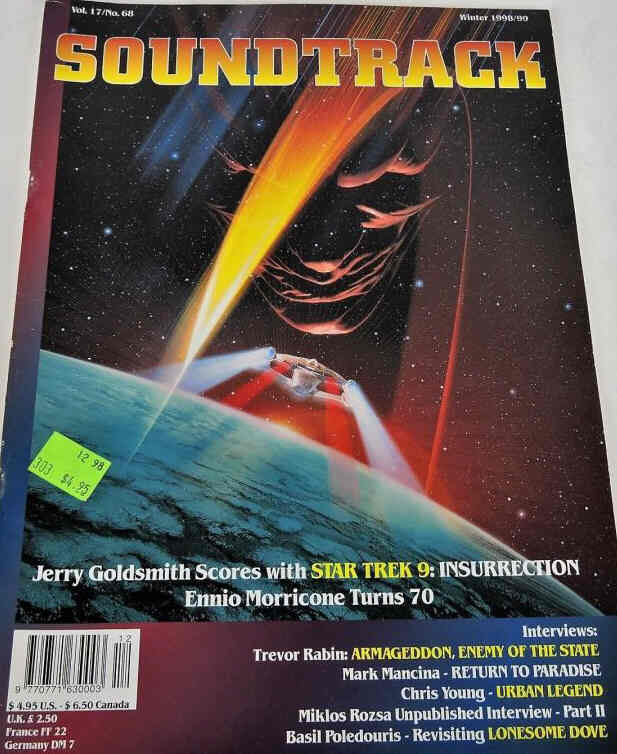 SOUNDTRACK (USA) magazine side cover  Vol 17 No  68 Winter 1998