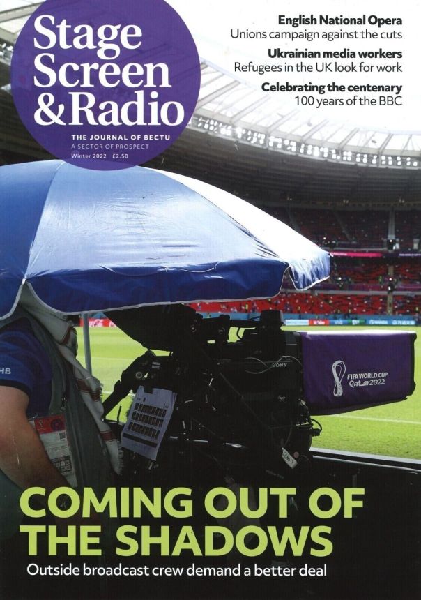 STAGE SCREEN AND RADIO magazine side cover Winter 2022