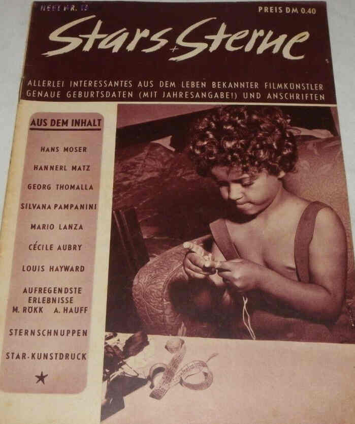 STARS UND STERNE magazine side cover Issue 13   1952