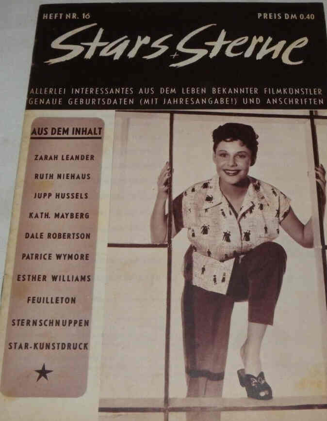 STARS UND STERNE magazine side cover Issue 16   1952