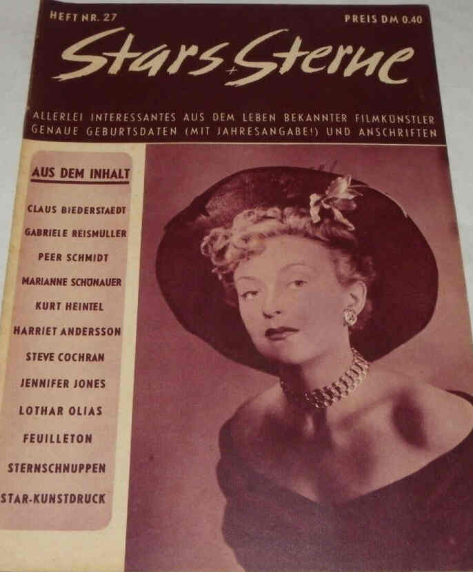STARS UND STERNE magazine side cover Issue 27   1952