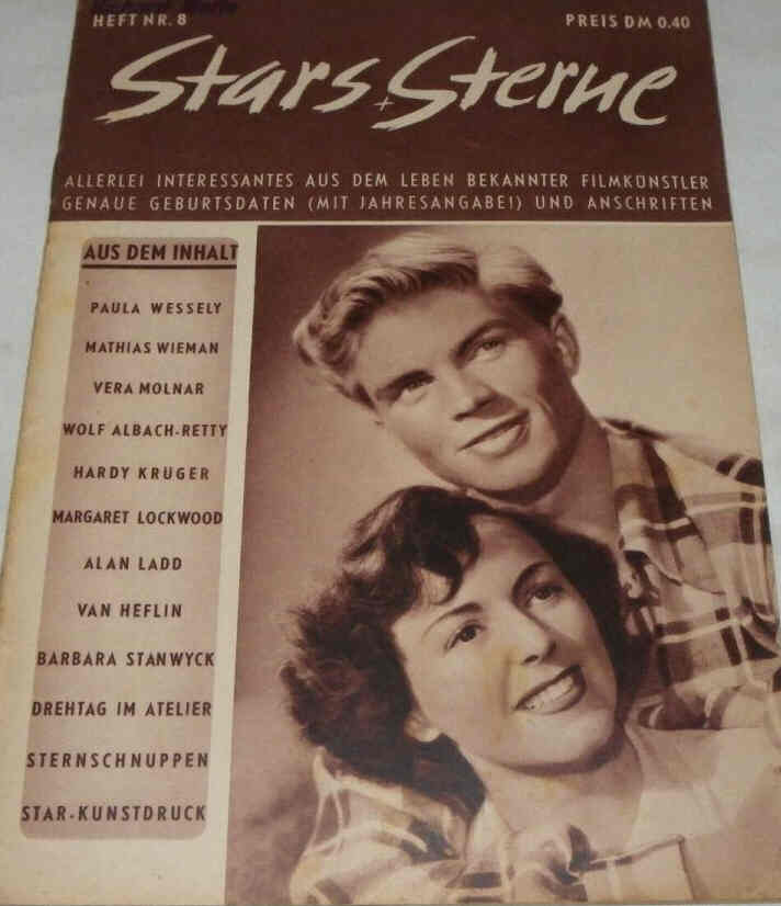 STARS UND STERNE magazine side cover Issue 8   1952