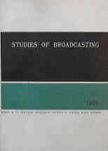 STUDIES OF BROADCASTING magazine side cover  1973
