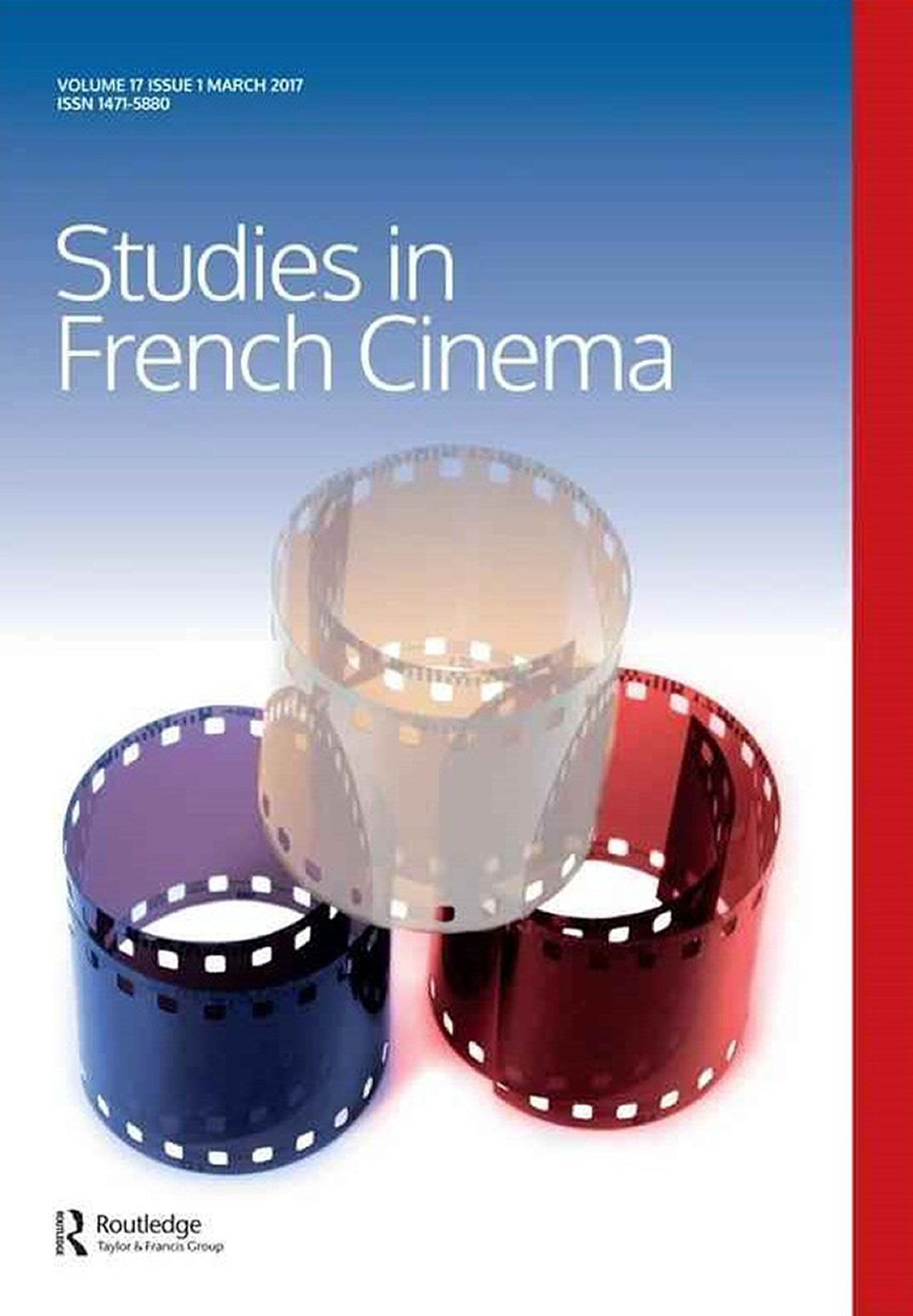 STUDIES IN FRENCH CINEMA magazine side cover  Vol 17 No  1  March 2017