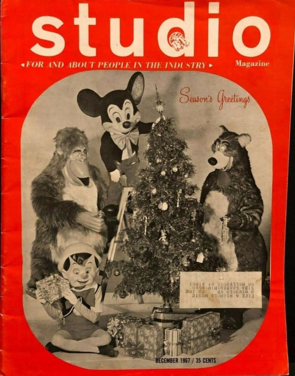STUDIO (USA) magazine side cover  Vol 2 No  9  December 1967