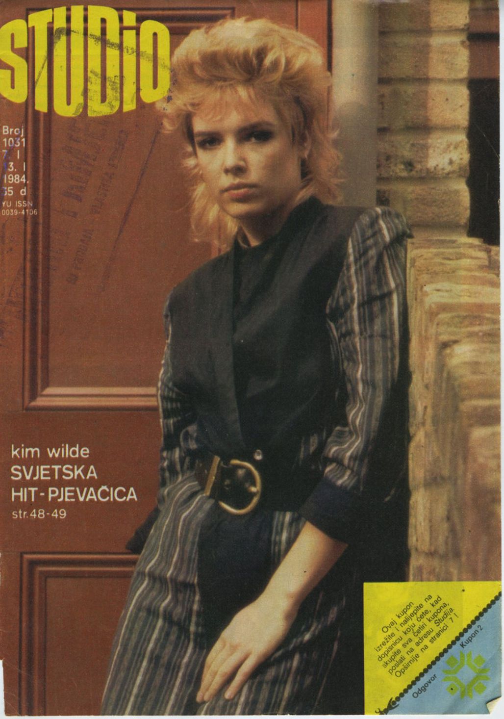 STUDIO (Yugo) magazine side cover Issue 1031 7 January 1984