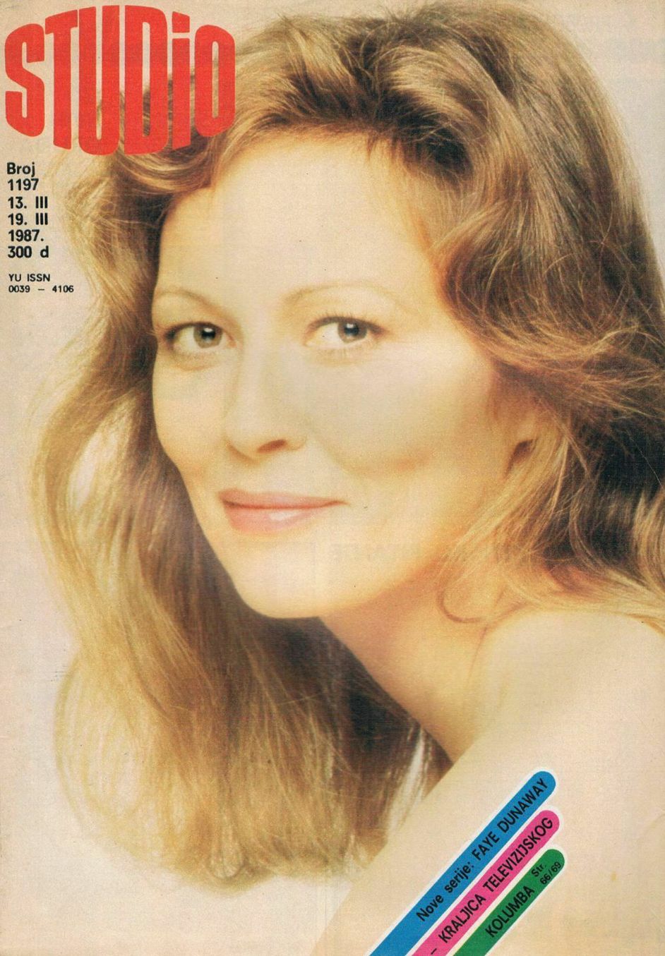 STUDIO (Yugo) magazine side cover Issue 1197 13 March 1987