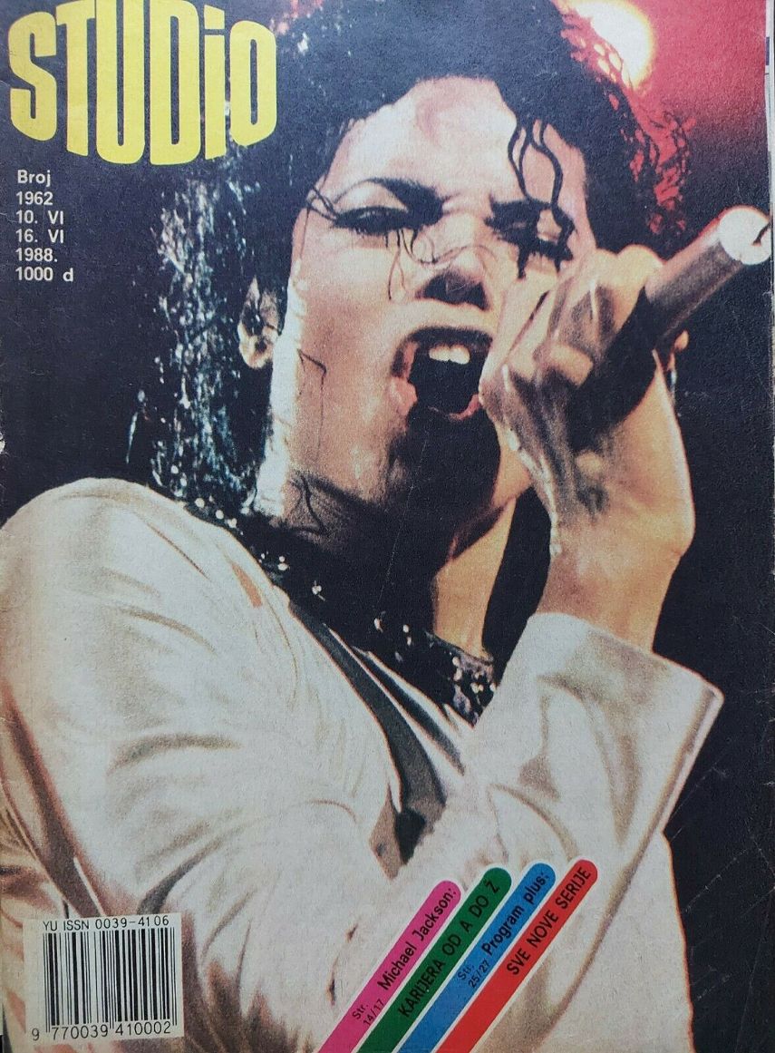 STUDIO (Yugo) magazine side cover Issue 1262 10 June 1988