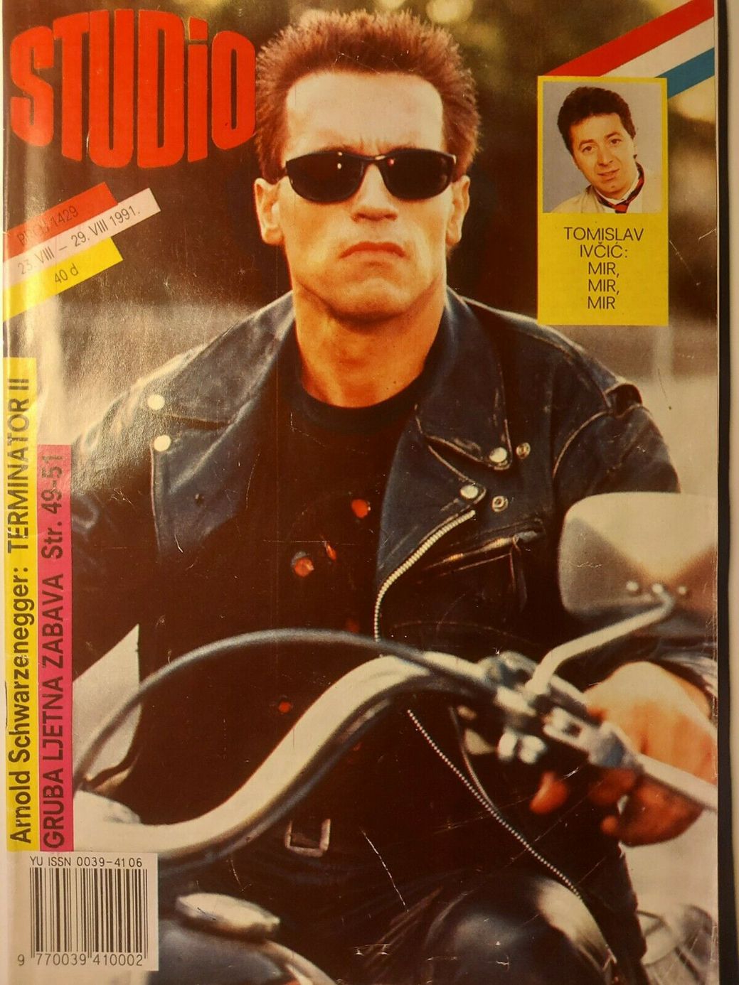 STUDIO (Yugo) magazine side cover Issue 1429 23 August 1991