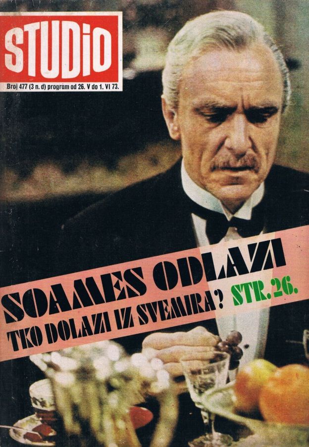 STUDIO (Yugo) magazine side cover Issue 477 26 May 1973