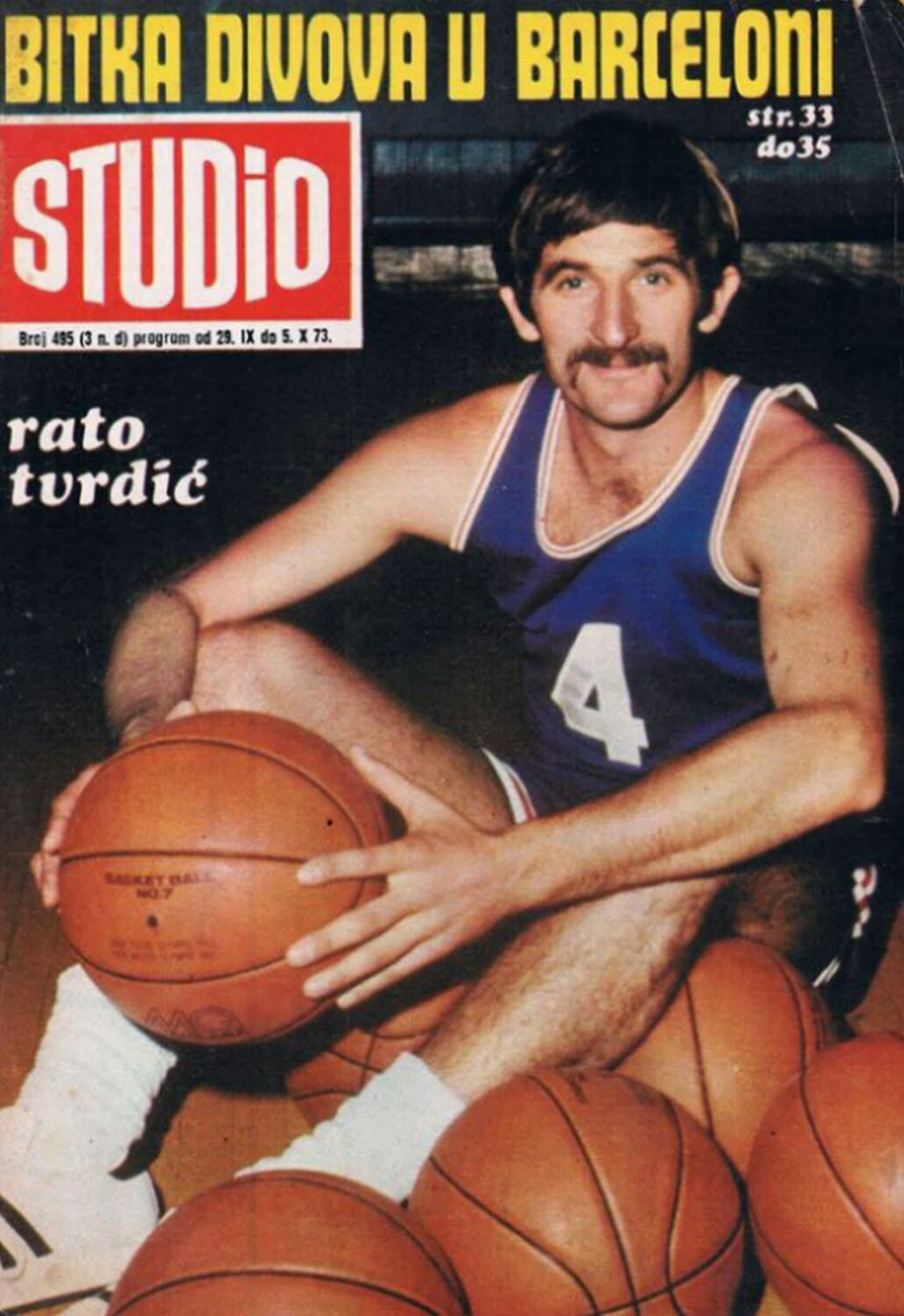 STUDIO (Yugo) magazine side cover Issue 495 29 September 1973