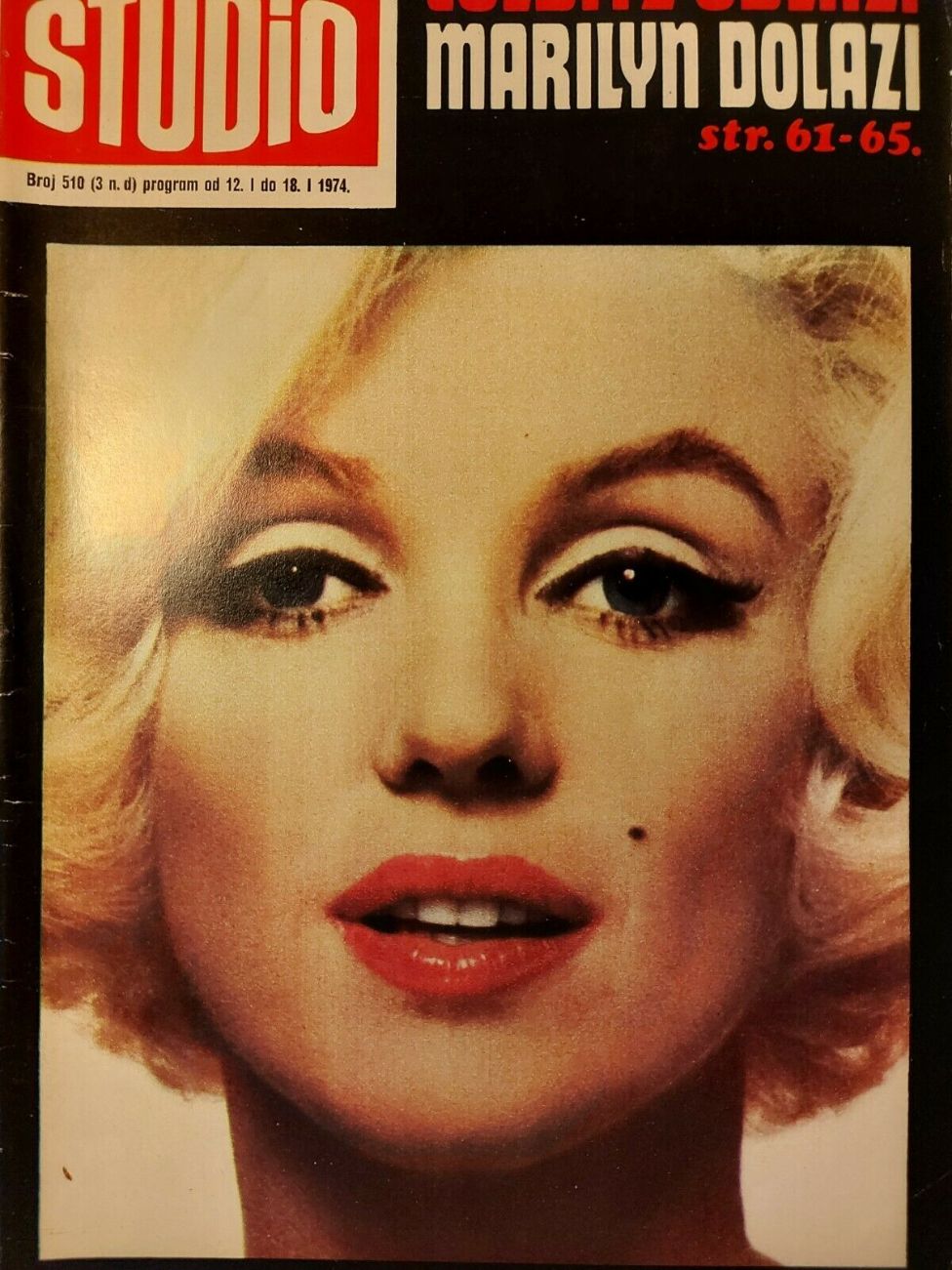 STUDIO (Yugo) magazine side cover Issue 510 18 January 1974