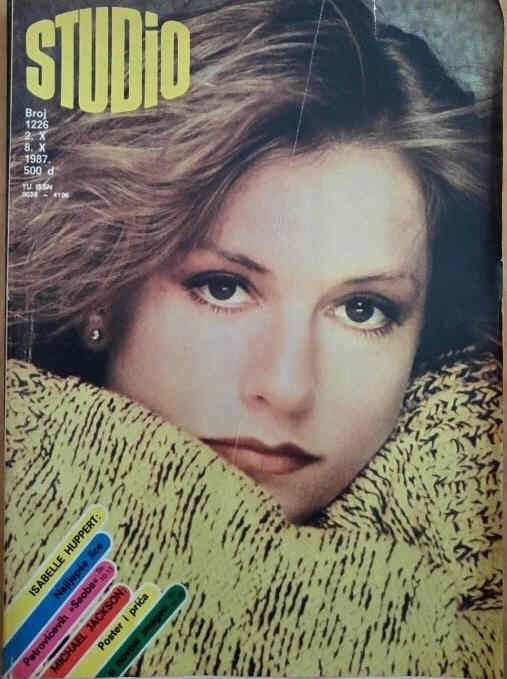 STUDIO (Yugo) magazine side cover Issue 1226 2 October 1987