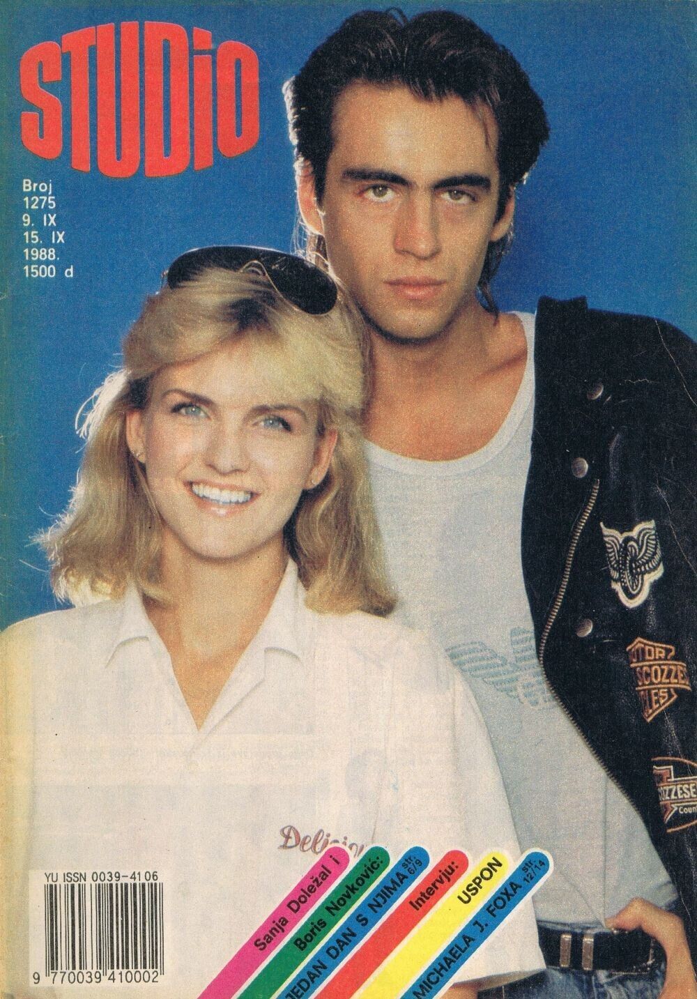 STUDIO (Yugo) magazine side cover Issue 1275 9 September 1988