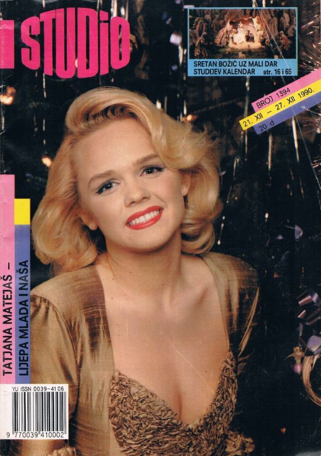 STUDIO (Yugo) magazine side cover Issue 1394 21 December 1990