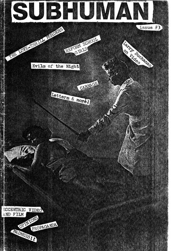 SUBHUMAN magazine side cover Issue 3  1986