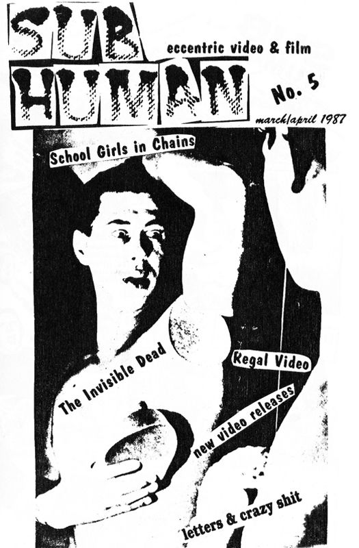 SUBHUMAN magazine side cover Issue 5 March/April 1987