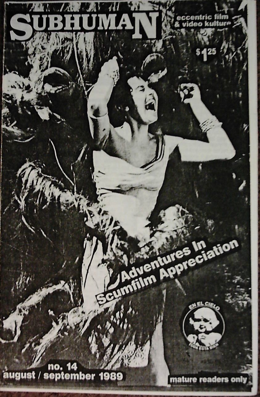 SUBHUMAN magazine side cover Issue 14 August/September 1989