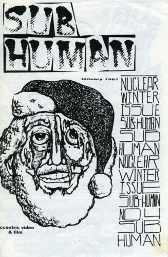 SUBHUMAN magazine side cover Issue 4  January 1987