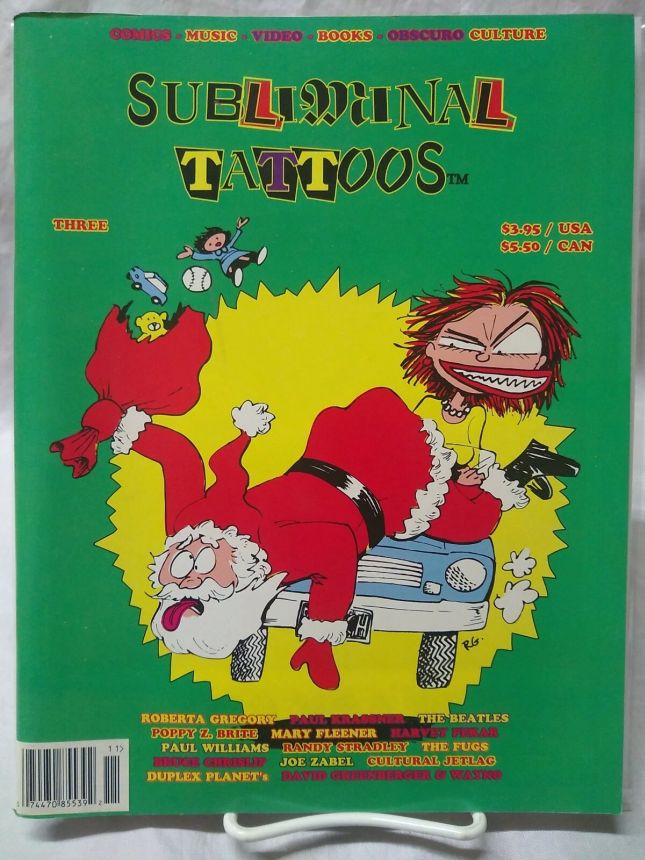 SUBLIMINAL TATTOOS magazine side cover Issue 3   1994