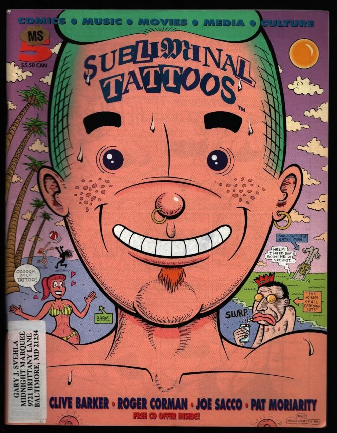 SUBLIMINAL TATTOOS magazine side cover Issue 5 Summer 1995