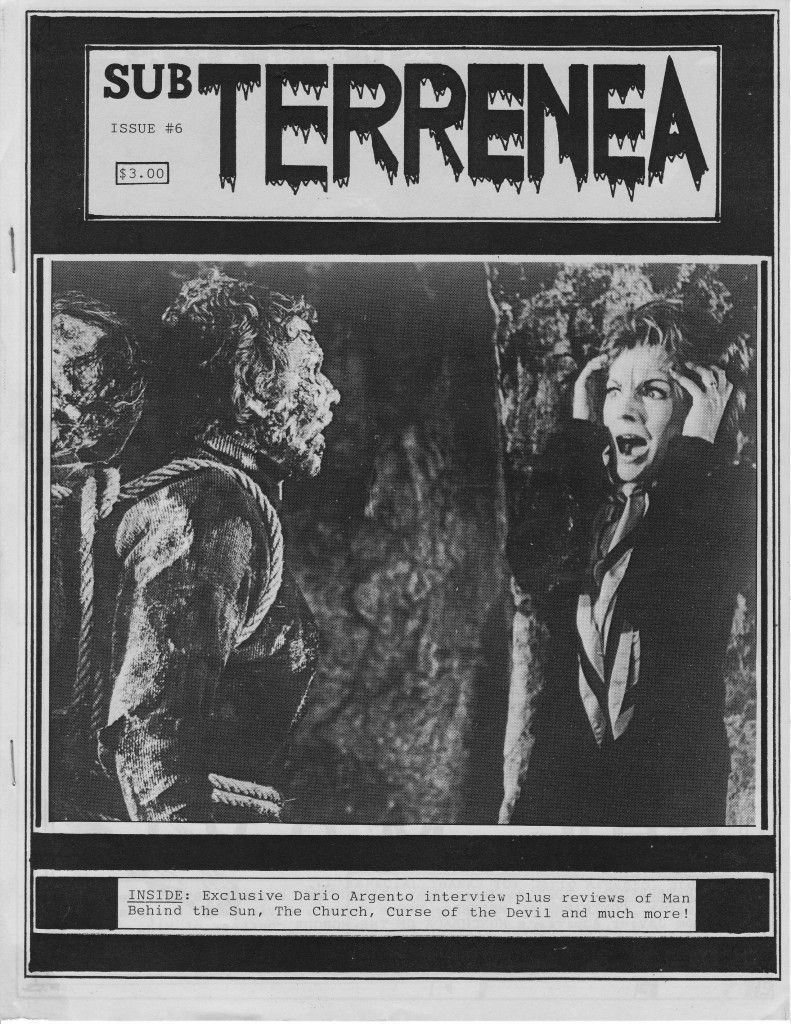 SUBTERRENEA magazine side cover Issue 6  1990