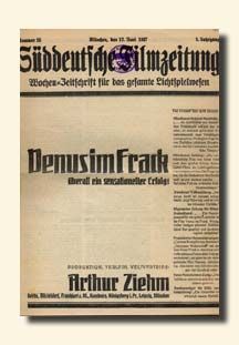 SUDDEUTSCHE FILMZEITUNG magazine side cover 17 June 1927