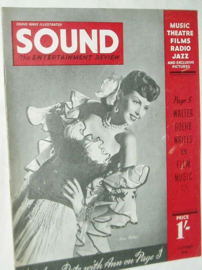 SOUND (UK) magazine side cover  October 1946