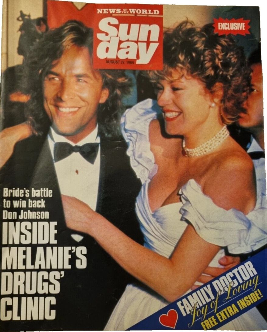 NEWS OF THE WORLD SUNDAY magazine side cover 27 August 1989