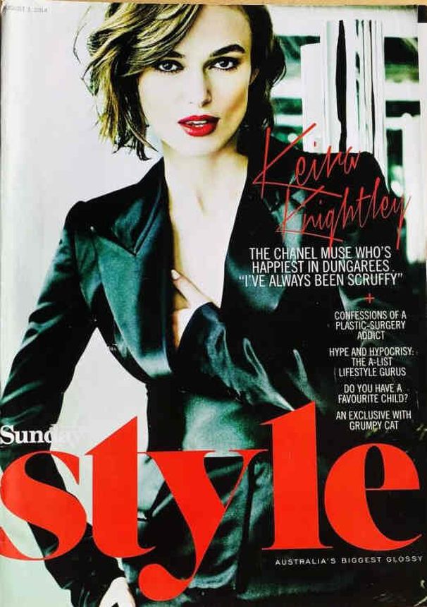 SUNDAY STYLE magazine side cover 3 August 2014