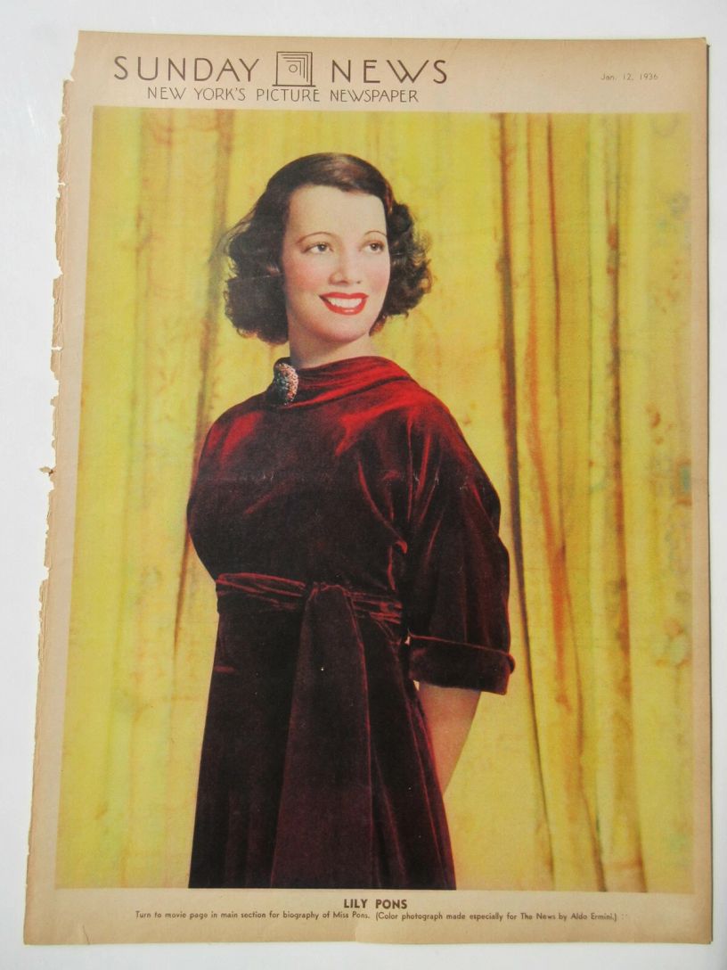 SUNDAY NEWS magazine side cover 12 January 1936