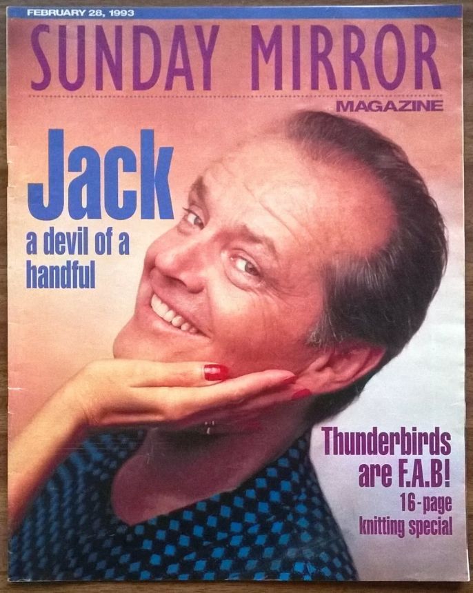 SUNDAY MIRROR MAGAZINE magazine side cover 28 February 1993