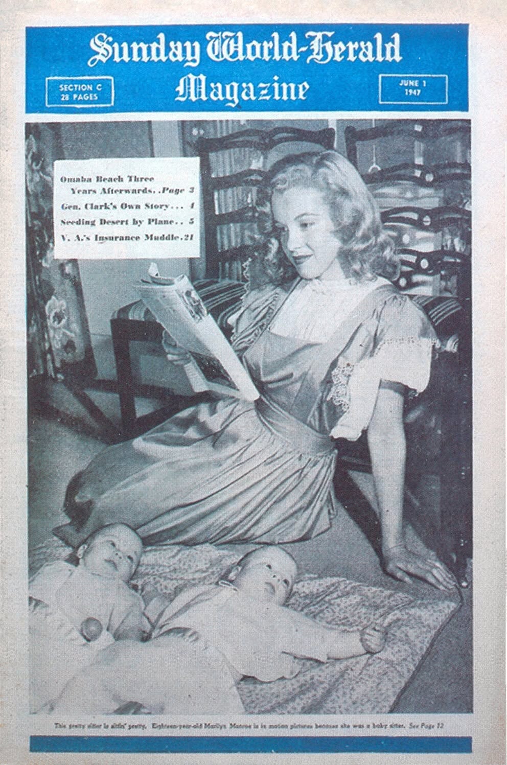 SUNDAY WORLD HERALD MAGAZINE magazine side cover 1 June 1947