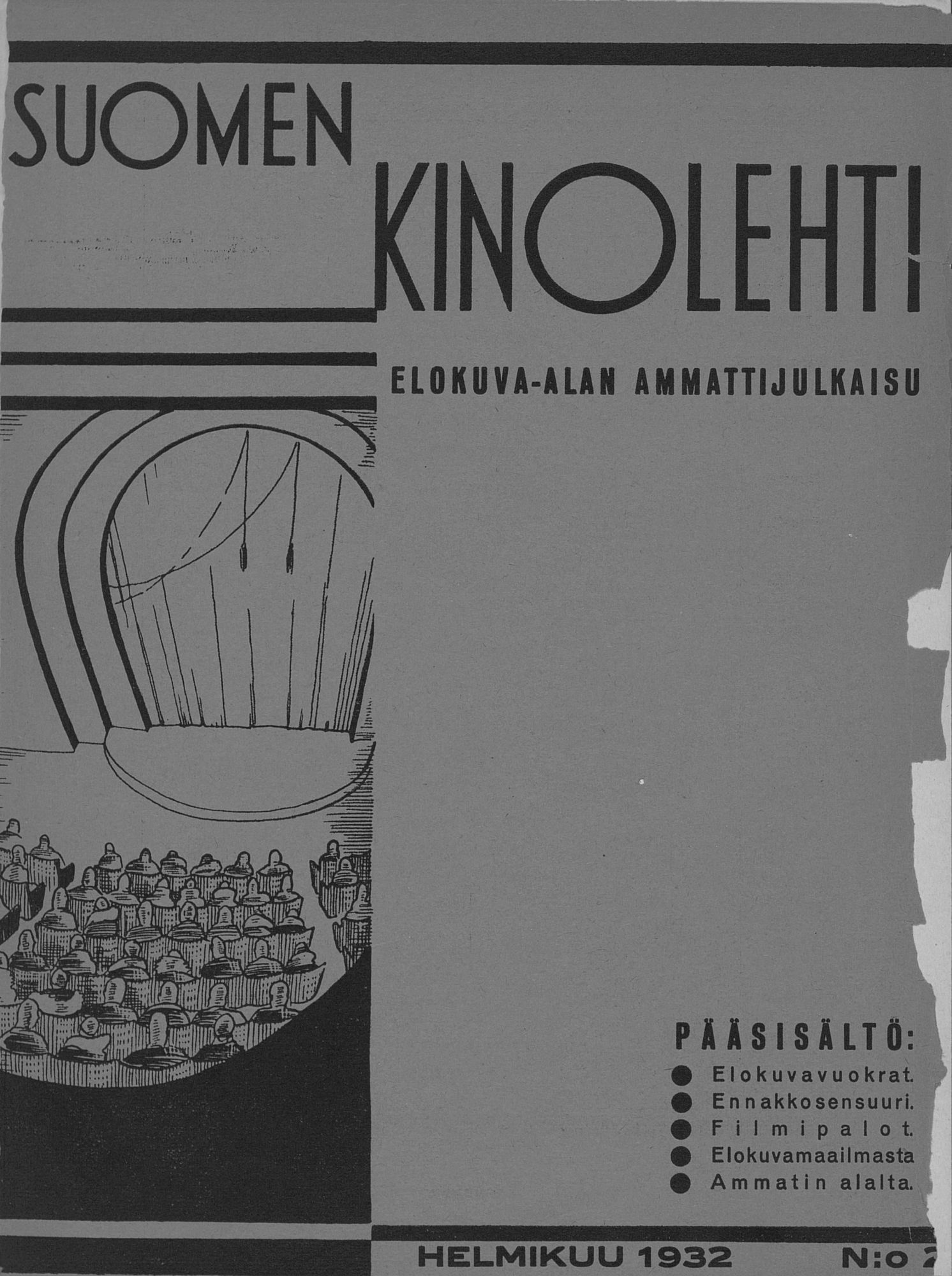 SUOMEN KINOLEHTI magazine side cover Issue 2 1 February 1932