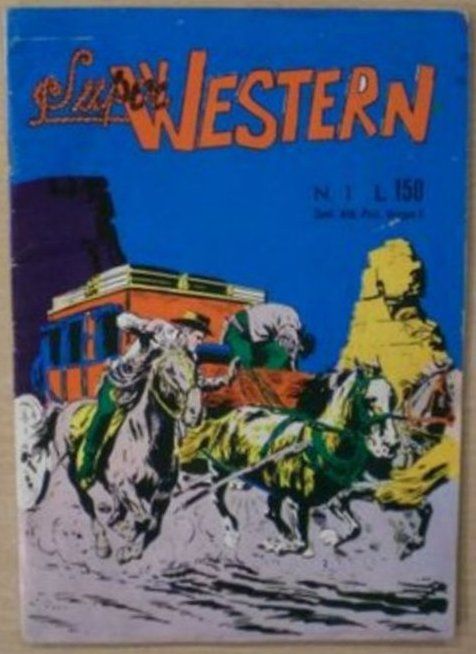 SUPER WESTERN magazine side cover Issue 1  1964