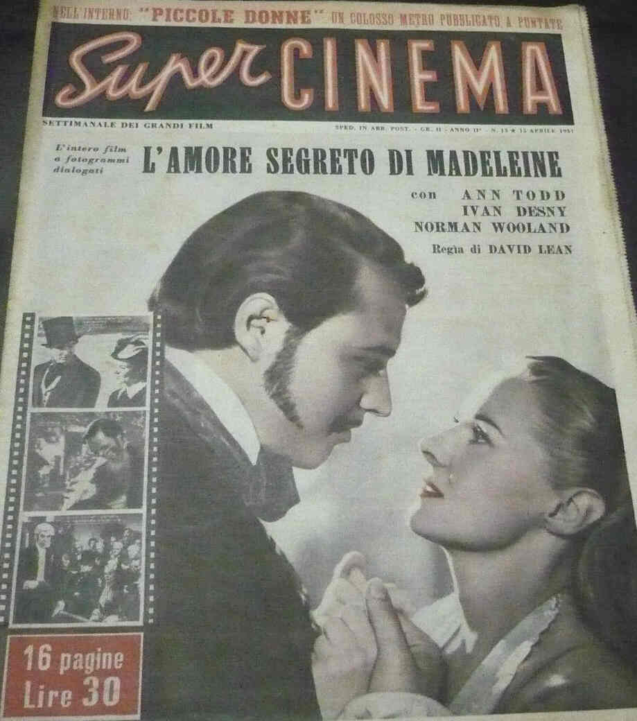 SUPER CINEMA magazine side cover Issue 13 15 April 1951