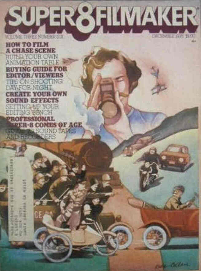 SUPER 8 FILMAKER magazine side cover  Vol 3 #6  December 1975