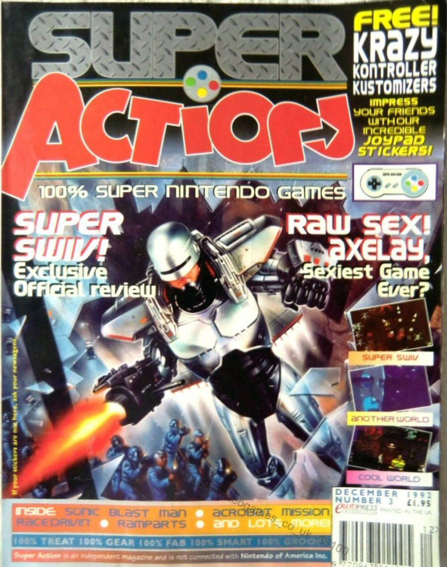 SUPER ACTION magazine side cover Issue 3  December 1992